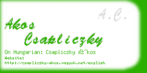 akos csapliczky business card